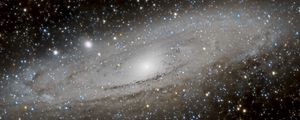 Preview wallpaper andromeda galaxy, galaxy, glow, stars, space