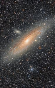 Preview wallpaper andromeda galaxy, spiral, stars, universe, space