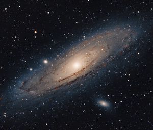 Preview wallpaper andromeda galaxy, stars, shine, space