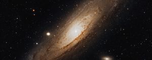 Preview wallpaper andromeda nebula, galaxy, spiral, stars, space