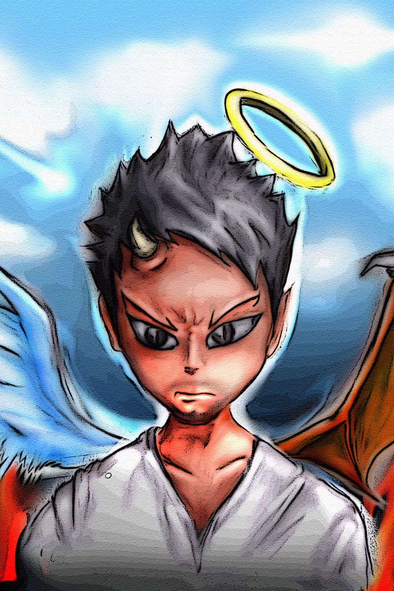 Download Angel Of Devil For Iphone Wallpaper | Wallpapers.com