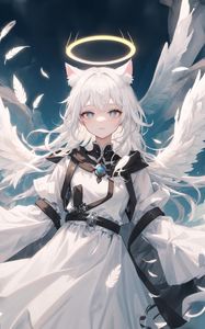 Preview wallpaper angel, ears, wings, halo, anime