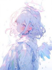 Preview wallpaper angel, girl, halo, light, anime