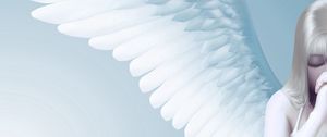 Preview wallpaper angel, girl, wings, light