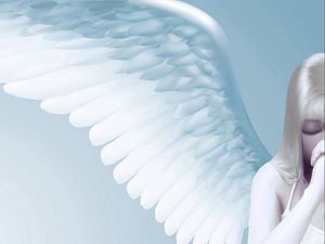 Preview wallpaper angel, girl, wings, light