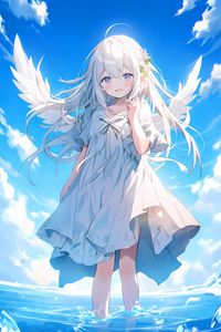 Preview wallpaper angel, girl, wings, smile, anime