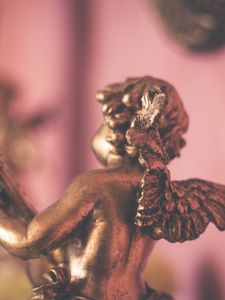 Preview wallpaper angel, gold, wings, figurine