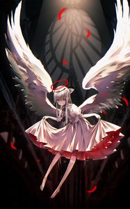 Preview wallpaper angel, halo, wings, anime, art
