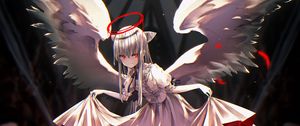 Preview wallpaper angel, halo, wings, anime, art