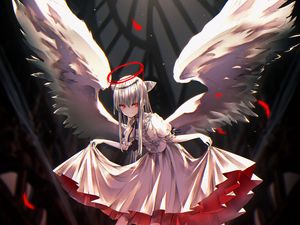 Preview wallpaper angel, halo, wings, anime, art