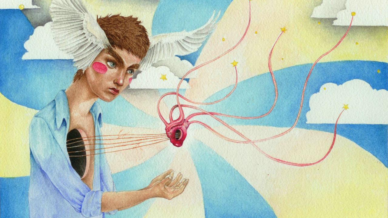 Wallpaper angel, heart, art, strings, imagination