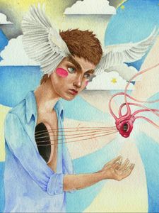 Preview wallpaper angel, heart, art, strings, imagination