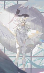 Preview wallpaper angel, wings, anime, art, white