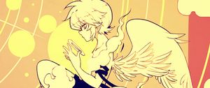 Preview wallpaper angel, wings, clouds, halo, anime, art