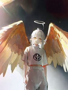 Preview wallpaper angel, wings, halo, art, anime