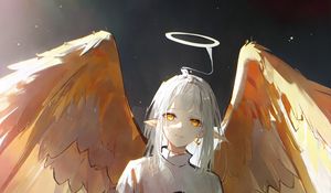 Preview wallpaper angel, wings, halo, art, anime