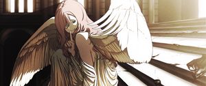 Preview wallpaper angel, wings, smile, gesture, anime