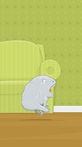 Preview wallpaper animal, drink, chase, sofa, fear
