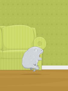 Preview wallpaper animal, drink, chase, sofa, fear