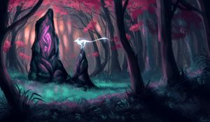 Preview wallpaper animal, fantastic, predator, art, forest, magic forest