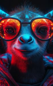 Preview wallpaper animal, glasses, headphones