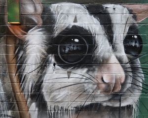 Preview wallpaper animal, graffiti, art, street art, wall