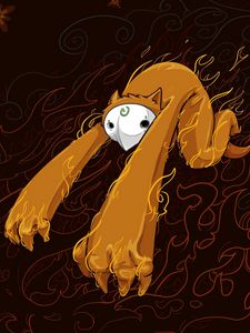 Preview wallpaper animal, monster, hands, fire, vector