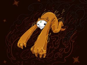 Preview wallpaper animal, monster, hands, fire, vector