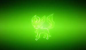 Preview wallpaper animal, pokemon, green, leafeon