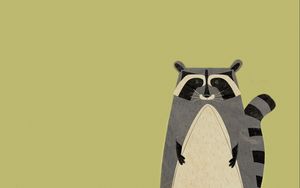 Preview wallpaper animal, raccoon, minimalism