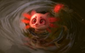 Preview wallpaper animal, water, glance, cute, art