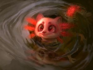 Preview wallpaper animal, water, glance, cute, art