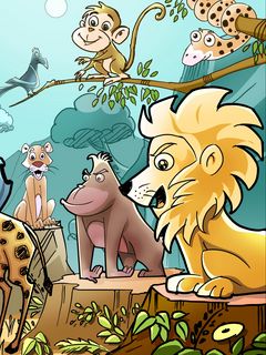 Download wallpaper 240x320 animals, cartoon, drawing old mobile, cell