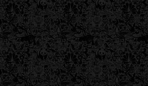 Preview wallpaper animals, drawing, black, wall