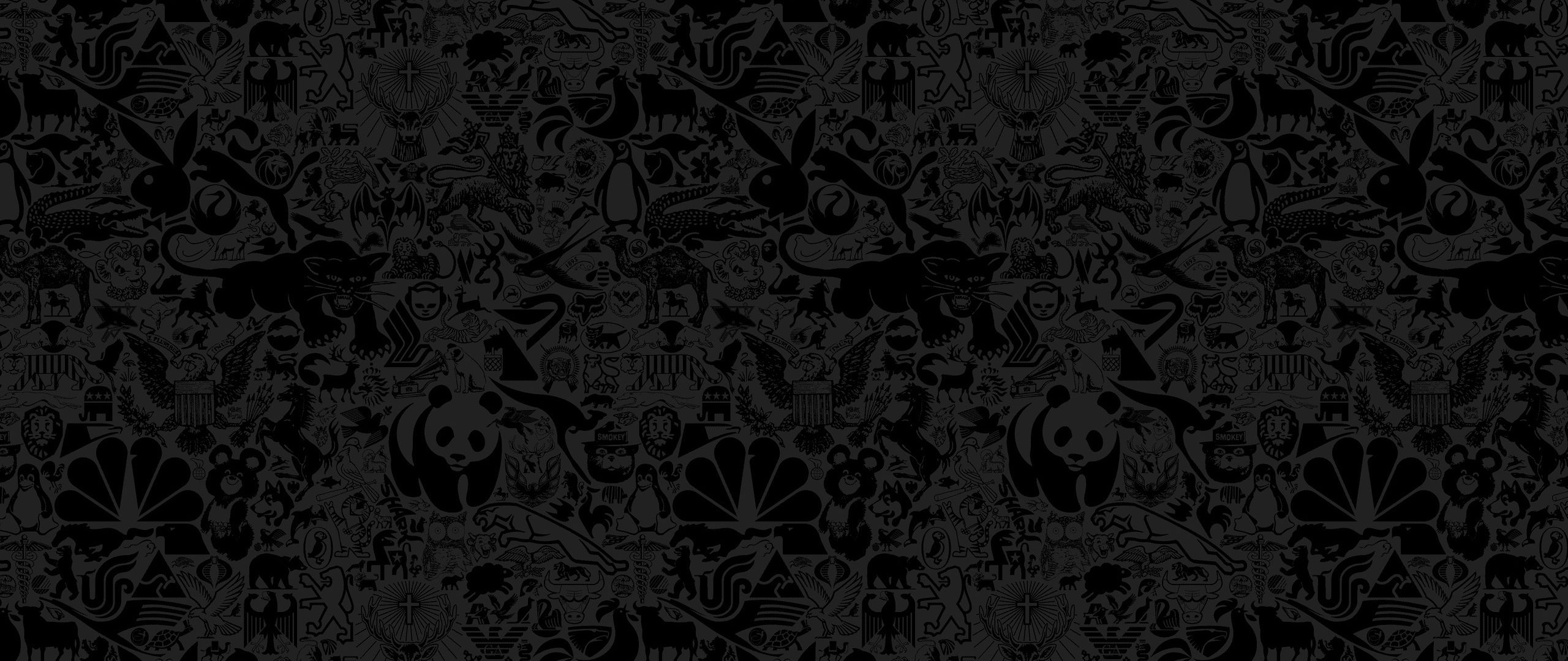 Download wallpaper 2560x1080 animals, drawing, black, wall dual wide ...