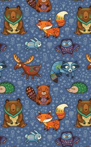 Preview wallpaper animals, pattern, colorful, vector