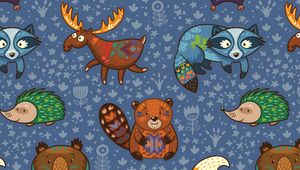 Preview wallpaper animals, pattern, colorful, vector