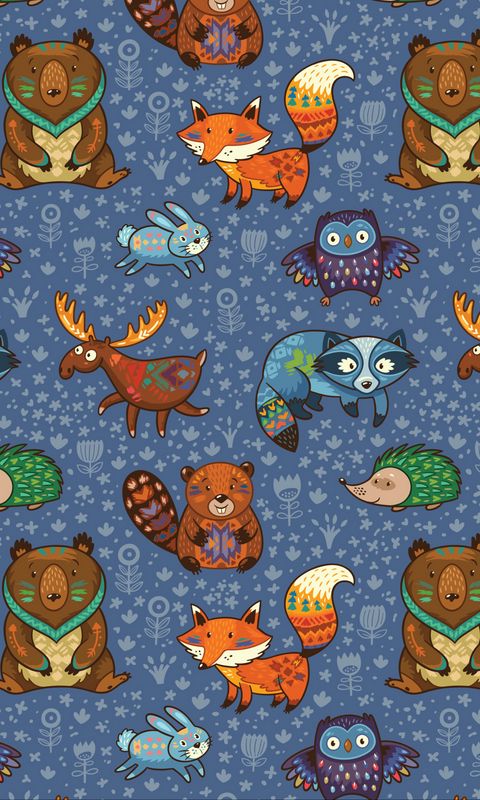480x800 Wallpaper animals, pattern, colorful, vector