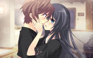 Preview wallpaper anime, boy, girl, tenderness, kiss, room