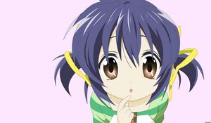 Preview wallpaper anime, cartoon, girl, eyes, surprise, hairstyle, tape