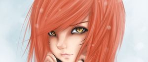 Preview wallpaper anime, girl, art, eyes, cat