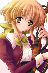 Preview wallpaper anime, girl, blond, violinist, young, music
