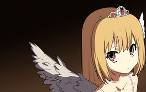 Preview wallpaper anime, girl, blond, wings, tiara