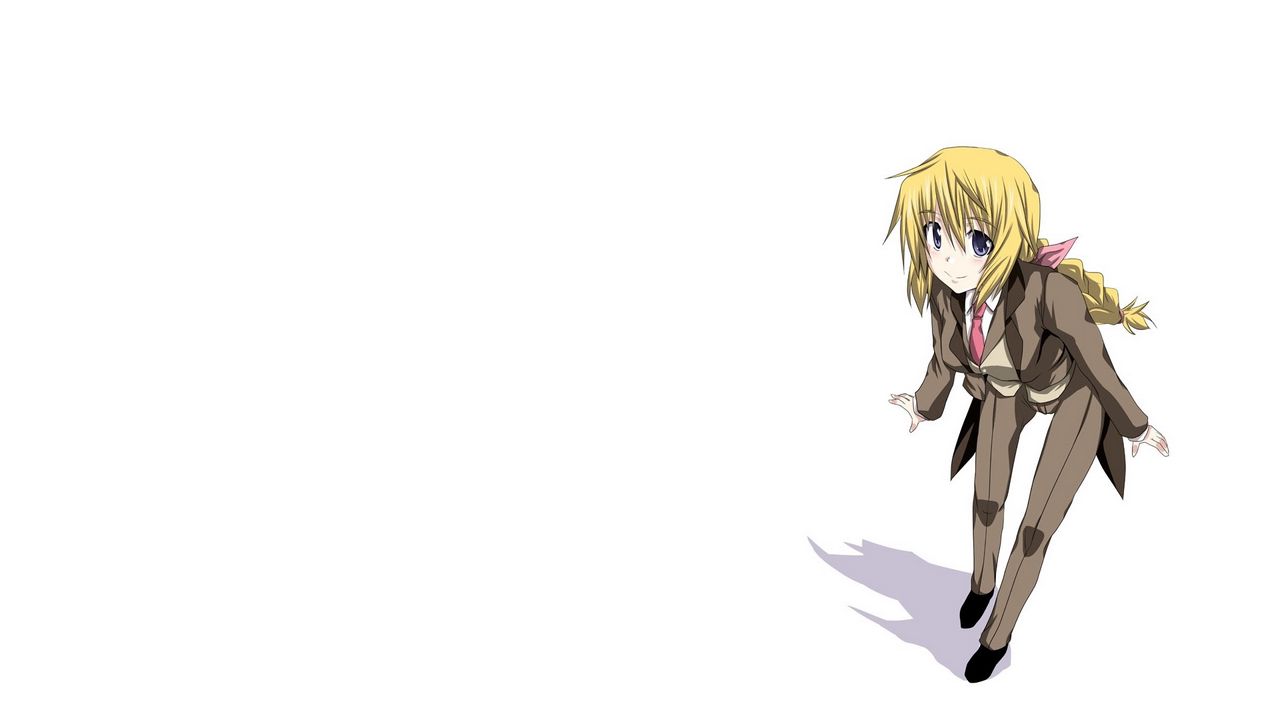 Wallpaper anime, girl, blond, tuxedo