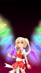 Preview wallpaper anime, girl, blonde, garland, lights, bright