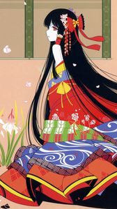 Preview wallpaper anime, girl, brunette, japan, color, brightness