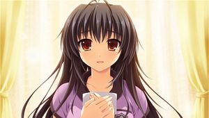 Preview wallpaper anime, girl, brunette, shirt, hope