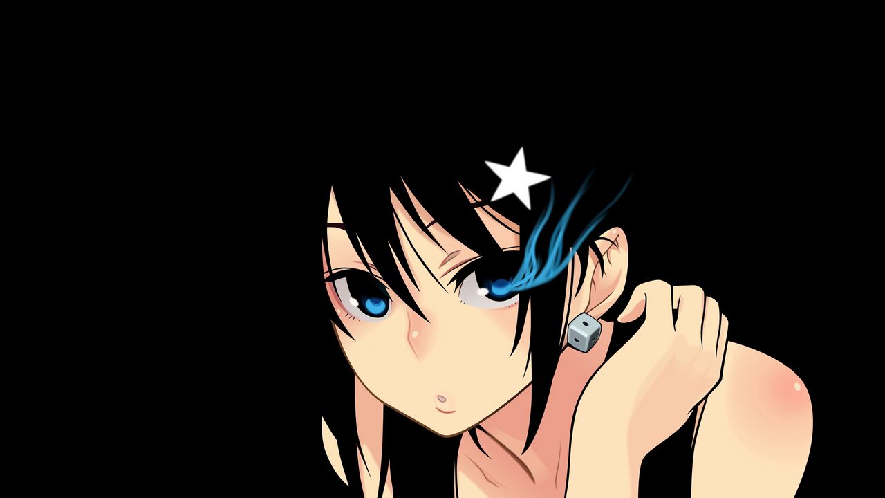 Download wallpaper 1280x720 anime, girl, brunette, dark, shining, eyes hd,  hdv, 720p hd background