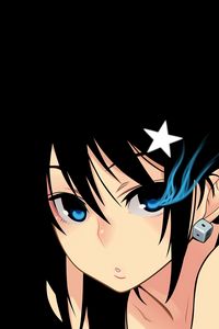 Preview wallpaper anime, girl, brunette, dark, shining, eyes