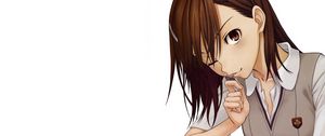 Preview wallpaper anime, girl, brunette, sweet, coin